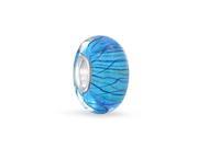 Bling Jewelry 925 Sterling Silver Waves Blue Murano Glass Bead Fits Pandora