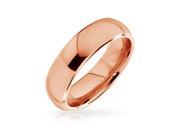 Bling Jewelry Rose Gold Plated Unisex Tungsten Wedding Band Ring 6mm