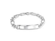 Bling Jewelry Mens 925 Sterling Silver Figaro ID 200 Gauge Chain Bracelet
