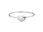 Bling Jewelry Silver Modern Heart Stackable Bangle Bracelet Rhodium Plated