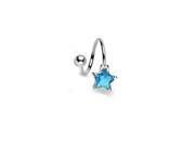 Bling Jewelry Blue CZ Star Twist Navel Ring 316L Steel