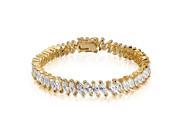 Bling Jewelry Marquise CZ Bridal Tennis Bracelet Gold Plated 6.75in