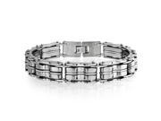 Bling Jewelry Stainless Steel Bicycle Chain Bracelet for Men 9 Inch