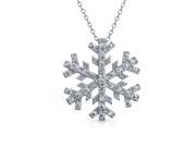 Bling Jewelry Christmas Gifts 925 Sterling Silver CZ Snowflake Pendant Necklace 16in EOS TAP4697R