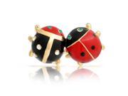 Bling Jewelry Gold Plated Enamel Insect Bug Crystal Ladybug Brooch Pin