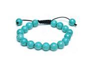 Bling Jewelry Reconstituted Turquoise Beads Shamballa Inspired Bracelet 11mm