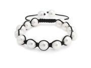 Bling Jewelry Baroque Cultured Pearl Bracelet Shamballa Inspired 10mm