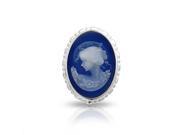 Bling Jewelry Blue Simulated Resin Cameo Brooch Pendant 925 Silver