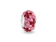 Bling Jewelry 925 Silver Simulated Ruby Crystal Flower Bead Fits Pandora