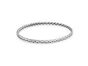 Bling Jewelry Braided .925 Sterling Silver Stackable Bangle Bracelet 7.5in