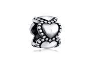 Bling Jewelry 925 Silver Beaded Heart Wrap Around Bead Fits Pandora
