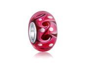 Bling Jewelry Sterling Silver Swirl Murano Pink Glass Bead Pandora Compatible