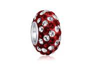 Bling Jewelry Dark Red Crystal Stripe Sterling Silver Bead Fits Pandora