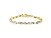 Bling Jewelry CZ Classic Gold Plated Silver Bridal Tennis Bracelet 7.5in