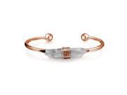 Bling Jewelry Rose Gold Plated Stainless Steel Clear Quartz Wire Wrapped Cuff