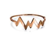 Bling Jewelry Rose Gold Plated Steel Heartbeat Bangle Bracelet 7.5 Inch