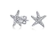 Bling Jewelry CZ Starfish Pave Stud 925 Sterling Silver Earrings