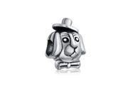 Bling Jewelry 925 Sterling Silver Top Hat Dog Bead Fits Pandora