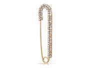 Bling Jewelry Clear Crystal Social Awareness Safety Pin Brooch Gold Plated