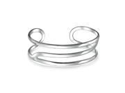 Bling Jewelry Modern Simple Asymmetrical Cuff Bracelet Stainless Steel