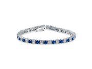 Bling Jewelry Blue Simulated Sapphire CZ Tennis Bracelet Rhodium Plated