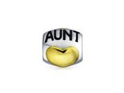 Bling Jewelry Gold Plated Two Tone Aunt 925 Silver Bead Fits Pandora