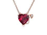 Bling Jewelry Christmas Gifts Rose Gold Plated Red CZ Devils Heart Necklace