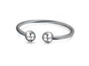Bling Jewelry Stainless Steel Cuff Cable Bangle Bracelet 8in