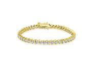 Bling Jewelry Round CZ Gold Plated Wave Tennis Bracelet 925 Sterling 7in