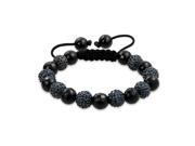 Bling Jewelry Shamballa Inspired Bracelet Black Simulated Onyx Beads 10mm
