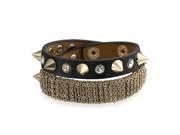 Bling Jewelry Secret Shades CZ Leather Bracelet Choker Stainless Steel
