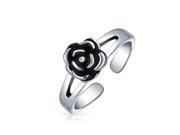 Bling Jewelry 925 Silver Flower Midi Ring Adjustable Rose Toe Rings