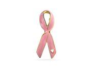 Bling Jewelry Gold Plated Heart Enamel Breast Cancer Pink Ribbon Pin Alloy