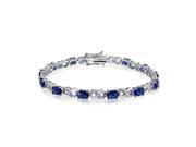 Bling Jewelry Blue CZ Figure 8 Infinity Tennis Bracelet 7in Rhodium Plated