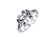 Bling Jewelry Filigree Butterfly Toe Ring Adjustable 925 Silver Midi Rings