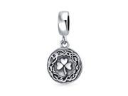 Bling Jewelry 925 Silver Celtic Knot 3 Leaf Clover Shamrock Dangle Bead