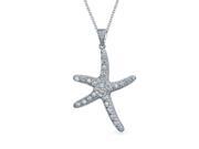 Bling Jewelry .925 Sterling Silver Pave CZ Starfish Pendant Necklace 16 Inches Bling Jewelry .925 Sterling Silver Pave CZ Starfish Pendant Necklace 16 Inches