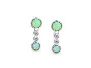 Bling Jewelry 925 Silver White Synthetic Opal CZ Stud Ear Jacket Earrings Bling Jewelry 925 Silver White Synthetic Opal CZ Stud Ear Jacket Earrings
