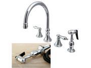 Chrome 4 hole Kitchen Faucet and Sprayer