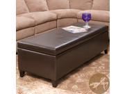 Christopher Knight Home York Bonded Leather Brown Storage Ottoman Bench