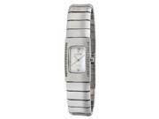 Peugeot Women s Silvertone Rectangle Crystal Bracelet Watch