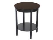 Bianco Collection Black Round Wood Top Accent Table