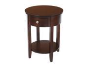 Bianco Collection Classic Espresso Round Single Drawer Side Table