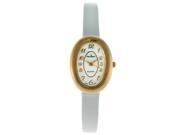 Peugeot Women s Vintage White Leather Oval Watch