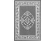 Recife Antique Medallion Grey White Rug 5 3 x 7 6