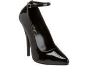 Pleaser Women s Domina 431 Black Patent Faux Leather Ankle Strap Pumps