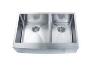 BOANN Handmade Apron Front Dual Bowl Undermount 304 Stainless Steel Kitchen Sink