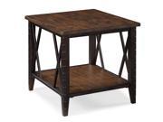 Fleming Wood and Metal Rectangular End Table