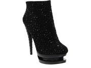 Pleaser Day Night Women s Fascinate 1011 Black Rhinestone shaft Ankle Boots