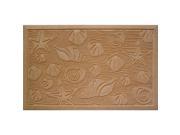Weather Beater Seashells Tan Doormat 1 10 x 2 11